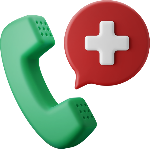 emergency medical help call center 3d icon illustration